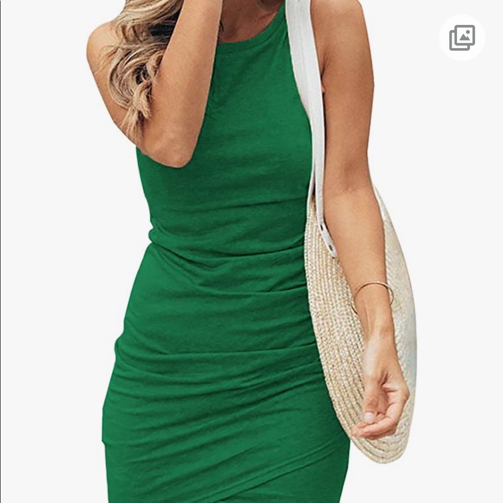 Green Amazon bodycon mini dress